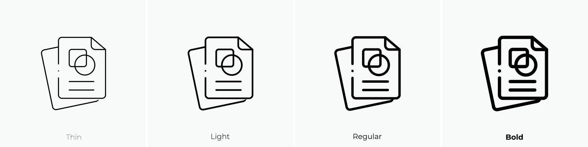 draft icon. Thin, Light, Regular And Bold style design isolated on white background vector