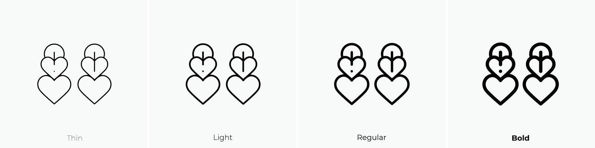 earrings icon. Thin, Light, Regular And Bold style design isolated on white background vector