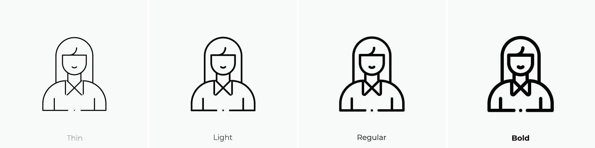employee icon. Thin, Light, Regular And Bold style design isolated on white background vector