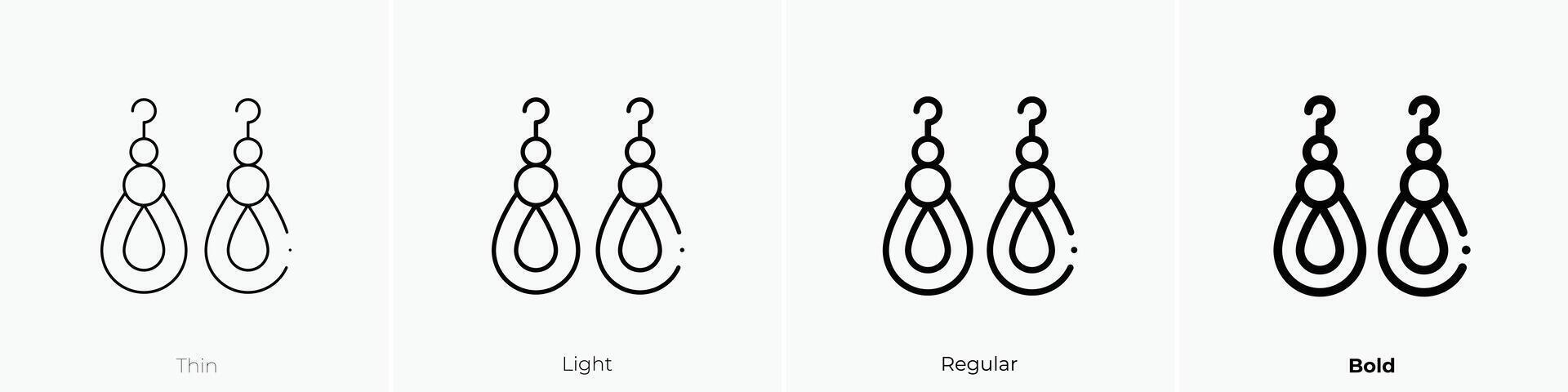 earrings icon. Thin, Light, Regular And Bold style design isolated on white background vector