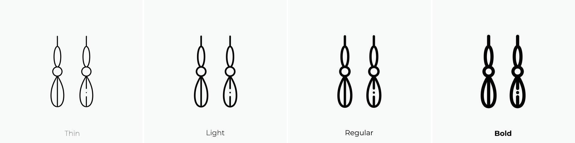 earrings icon. Thin, Light, Regular And Bold style design isolated on white background vector