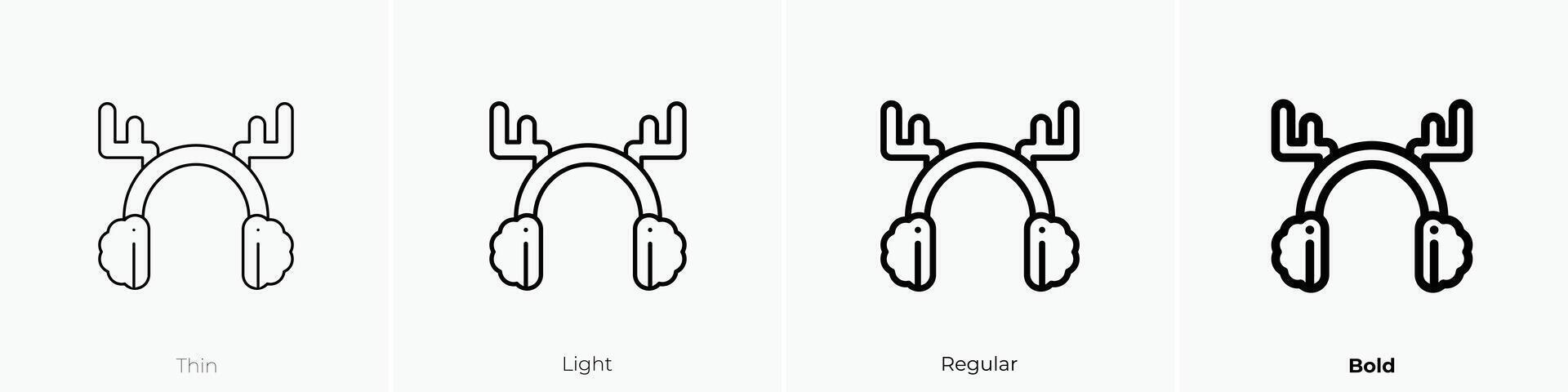 earmuffs icon. Thin, Light, Regular And Bold style design isolated on white background vector