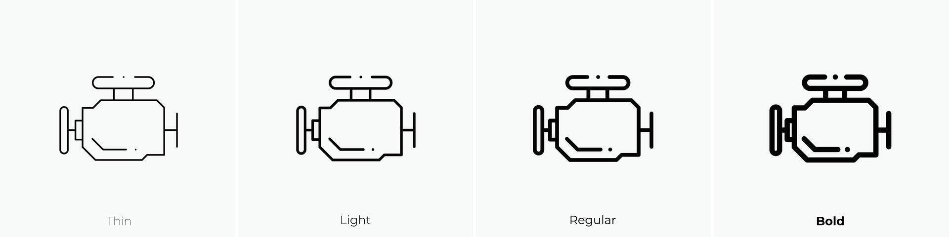 engine icon. Thin, Light, Regular And Bold style design isolated on white background vector