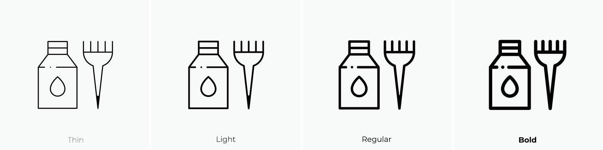 dye icon. Thin, Light, Regular And Bold style design isolated on white background vector