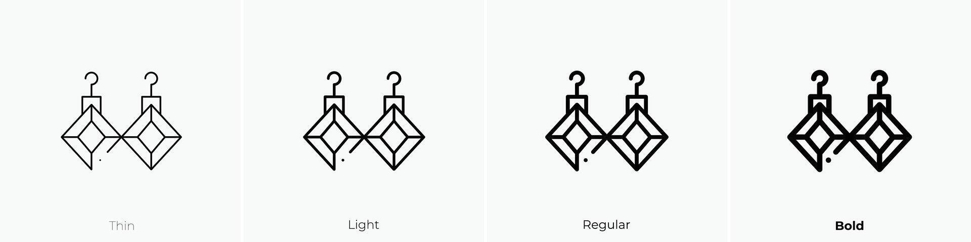 earrings icon. Thin, Light, Regular And Bold style design isolated on white background vector