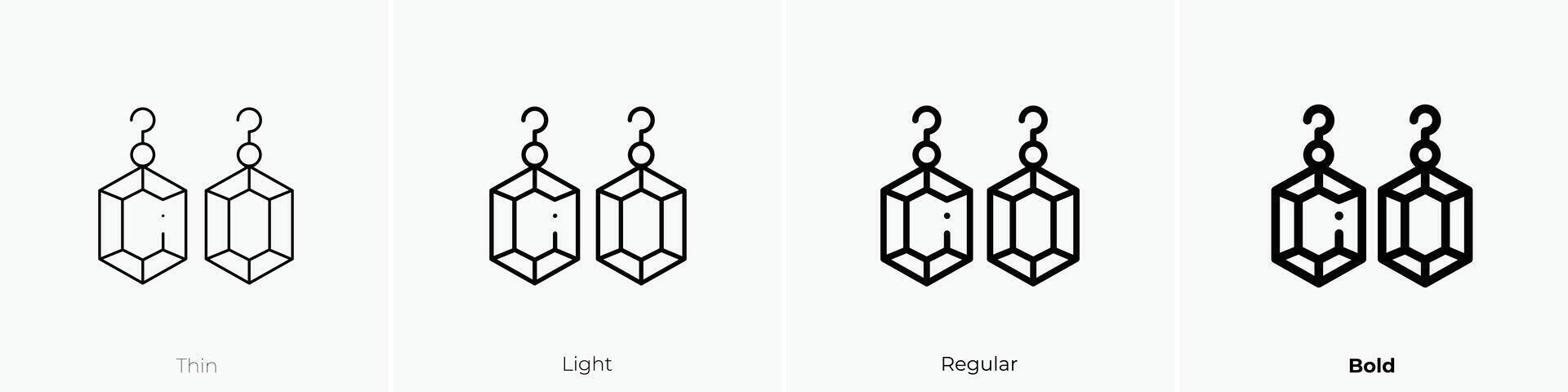 earrings icon. Thin, Light, Regular And Bold style design isolated on white background vector