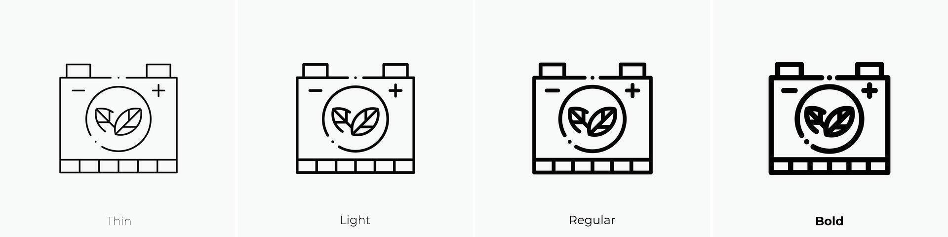 energy icon. Thin, Light, Regular And Bold style design isolated on white background vector