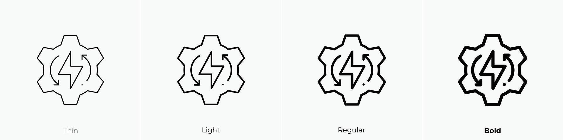 energy management icon. Thin, Light, Regular And Bold style design isolated on white background vector
