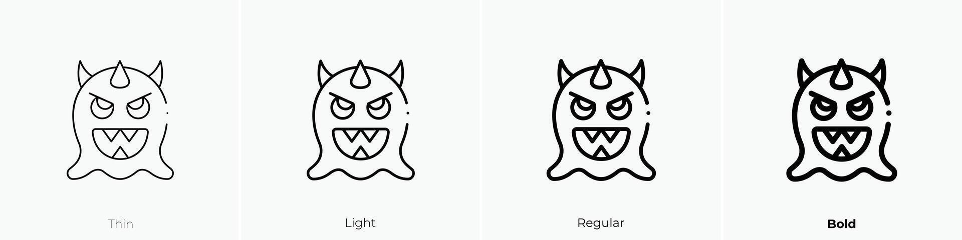 enemy icon. Thin, Light, Regular And Bold style design isolated on white background vector