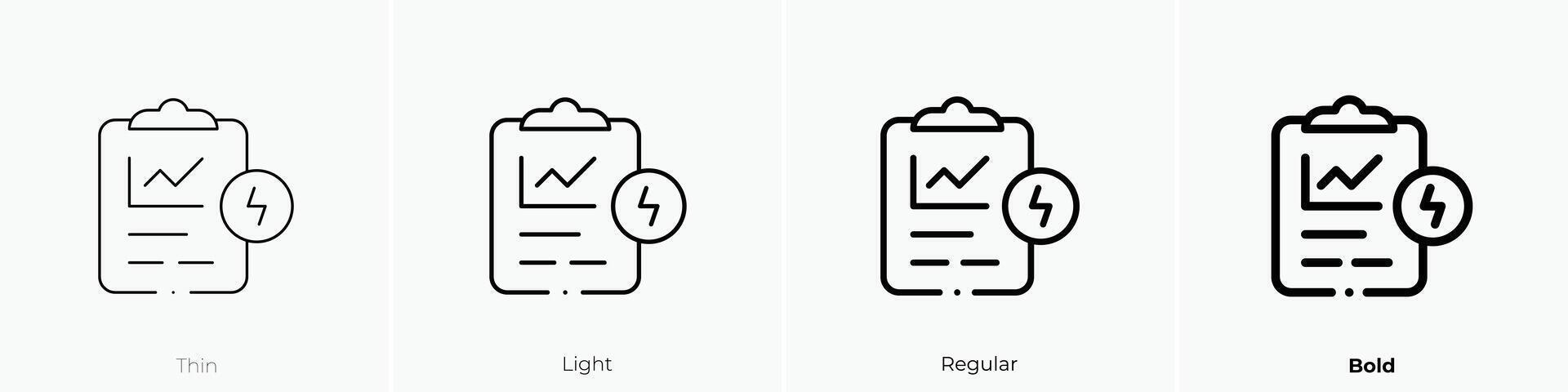 energy research icon. Thin, Light, Regular And Bold style design isolated on white background vector