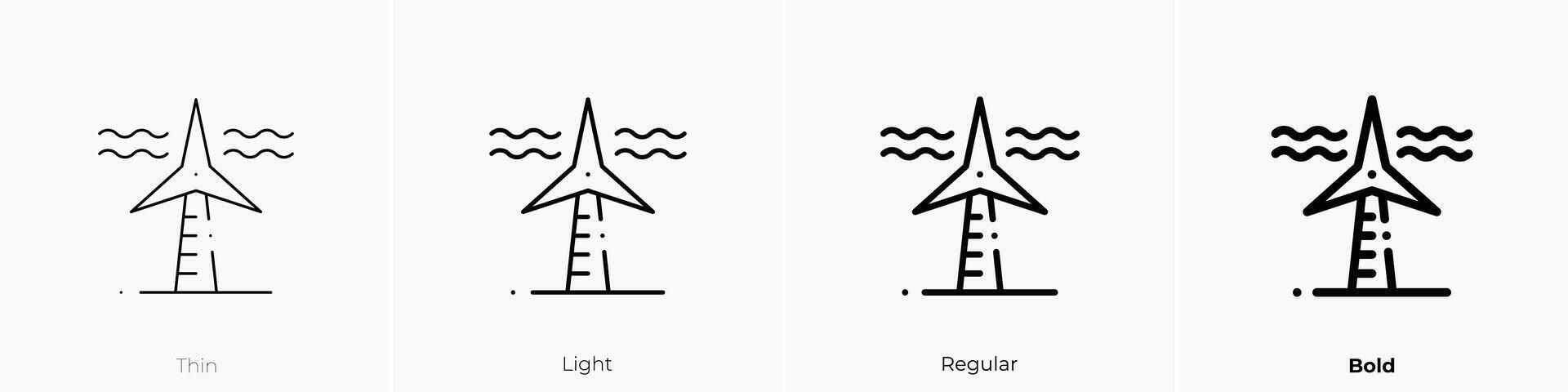 energy icon. Thin, Light, Regular And Bold style design isolated on white background vector