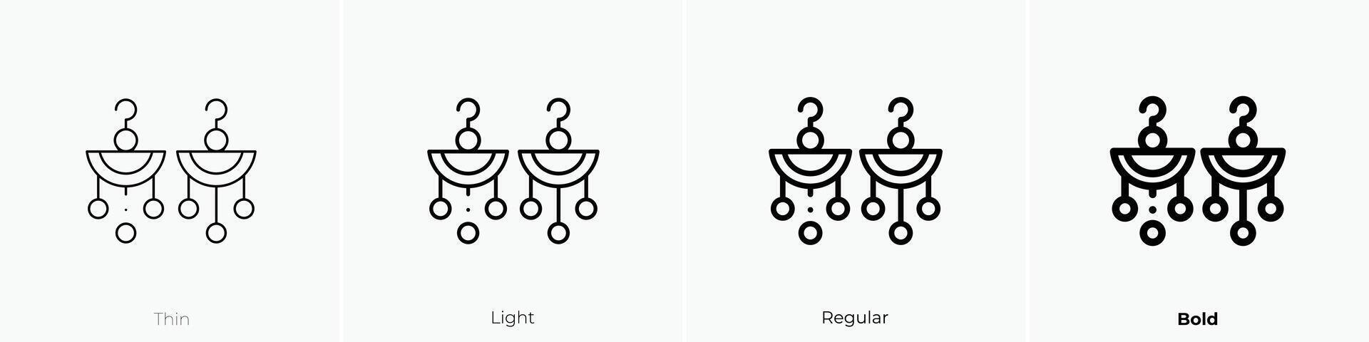 earrings icon. Thin, Light, Regular And Bold style design isolated on white background vector