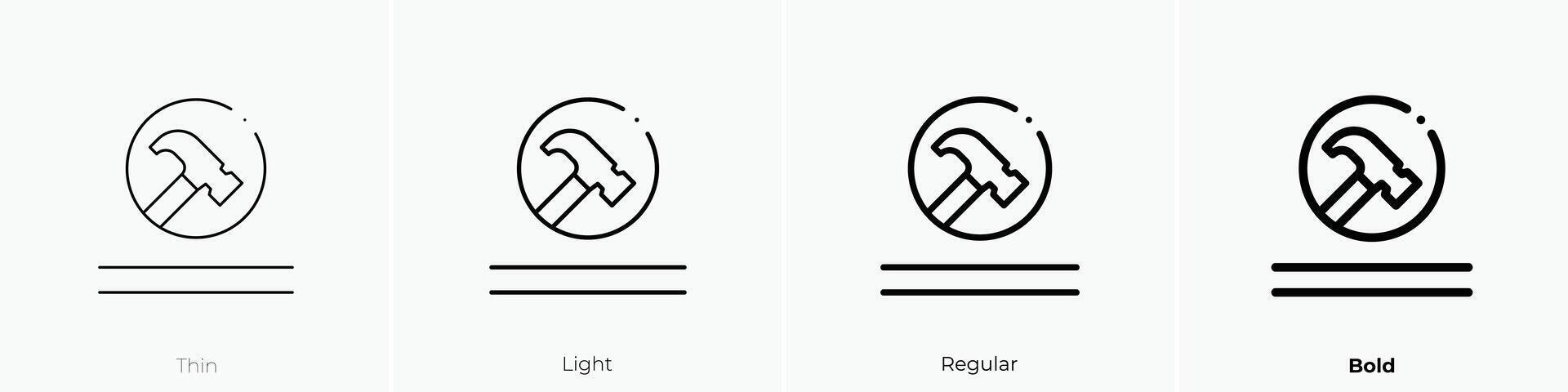 durable icon. Thin, Light, Regular And Bold style design isolated on white background vector
