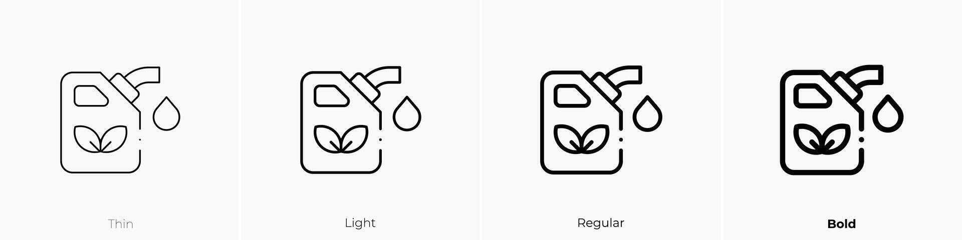 eco fuel icon. Thin, Light, Regular And Bold style design isolated on white background vector