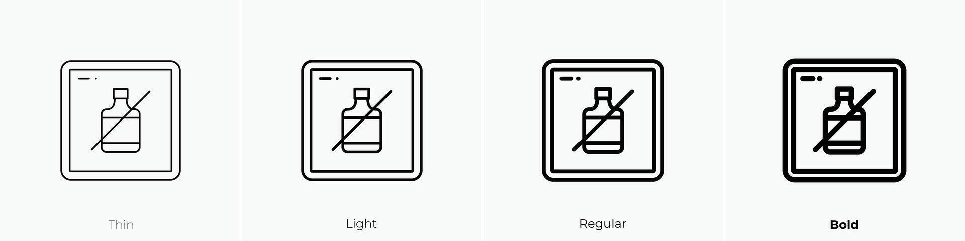 drinks icon. Thin, Light, Regular And Bold style design isolated on white background vector