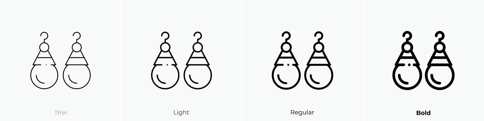earrings icon. Thin, Light, Regular And Bold style design isolated on white background vector