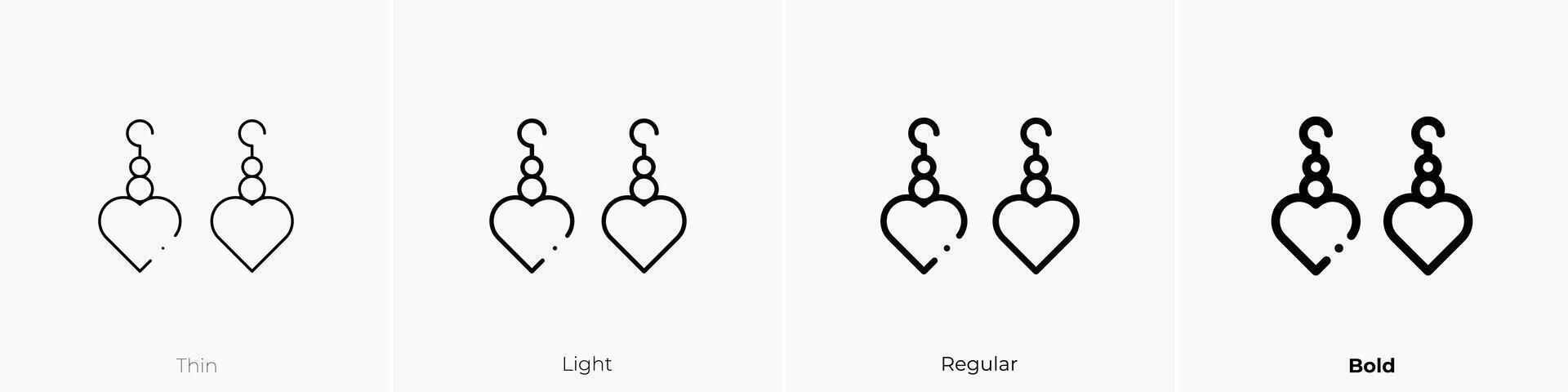earring icon. Thin, Light, Regular And Bold style design isolated on white background vector