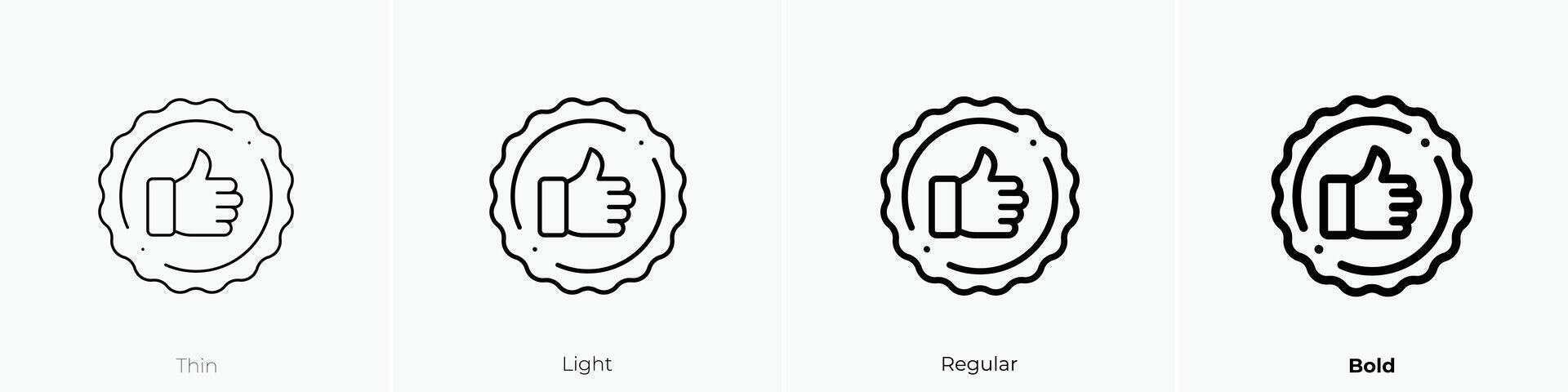 evaluate icon. Thin, Light, Regular And Bold style design isolated on white background vector