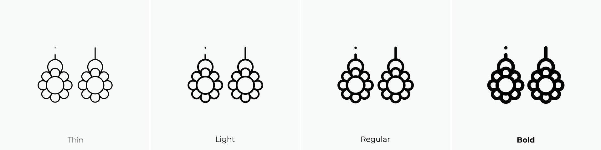 earrings icon. Thin, Light, Regular And Bold style design isolated on white background vector
