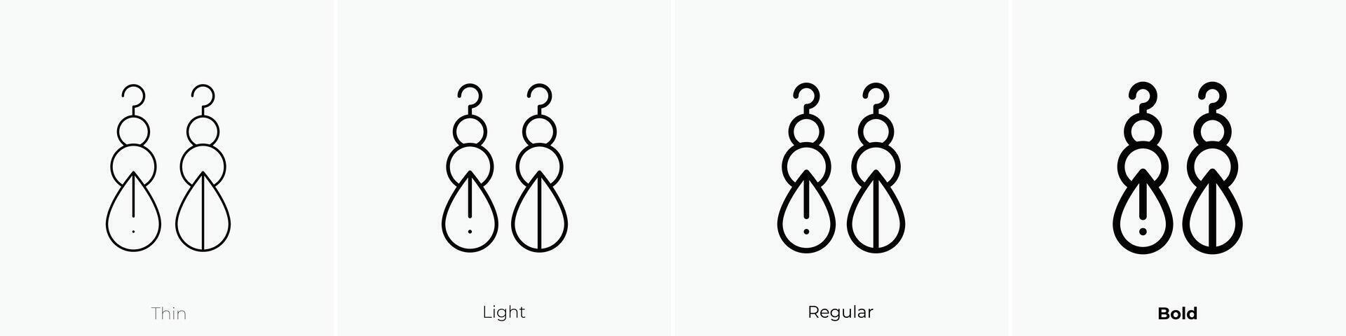 earrings icon. Thin, Light, Regular And Bold style design isolated on white background vector