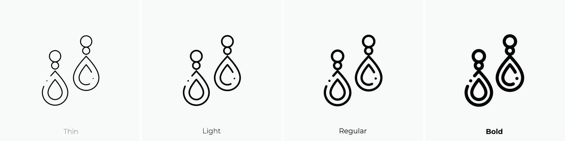 earrings icon. Thin, Light, Regular And Bold style design isolated on white background vector