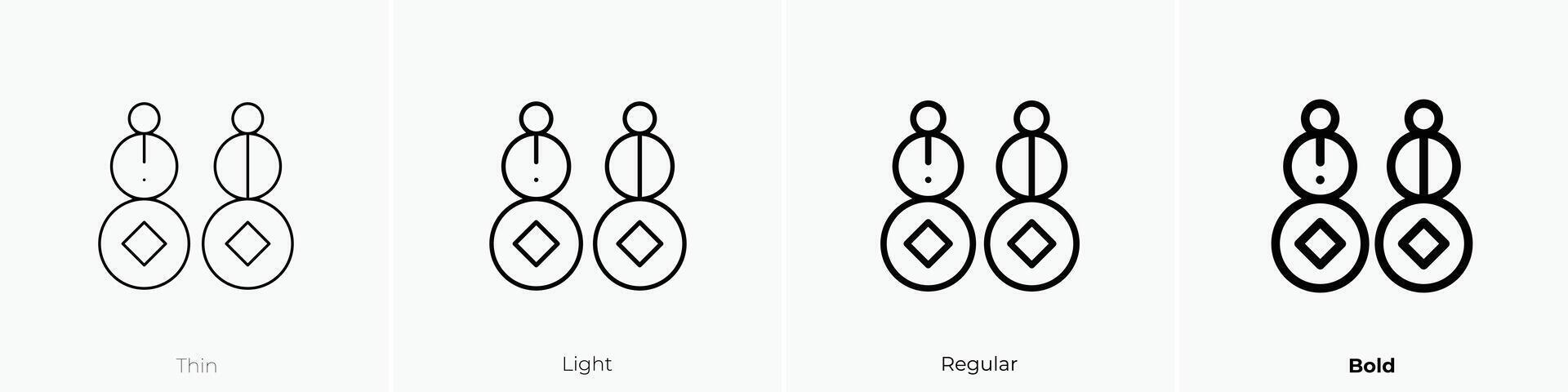 earrings icon. Thin, Light, Regular And Bold style design isolated on white background vector