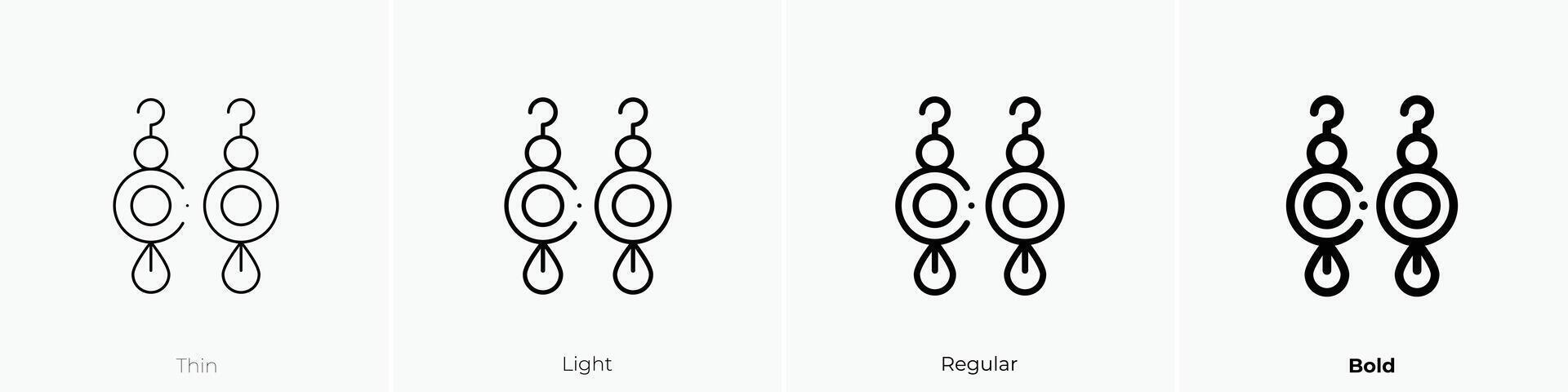 earrings icon. Thin, Light, Regular And Bold style design isolated on white background vector