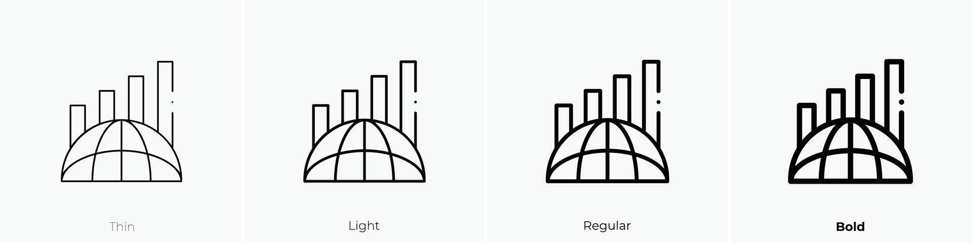 evolution icon. Thin, Light, Regular And Bold style design isolated on white background vector