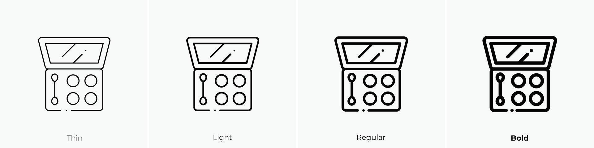 eye shadow icon. Thin, Light, Regular And Bold style design isolated on white background vector