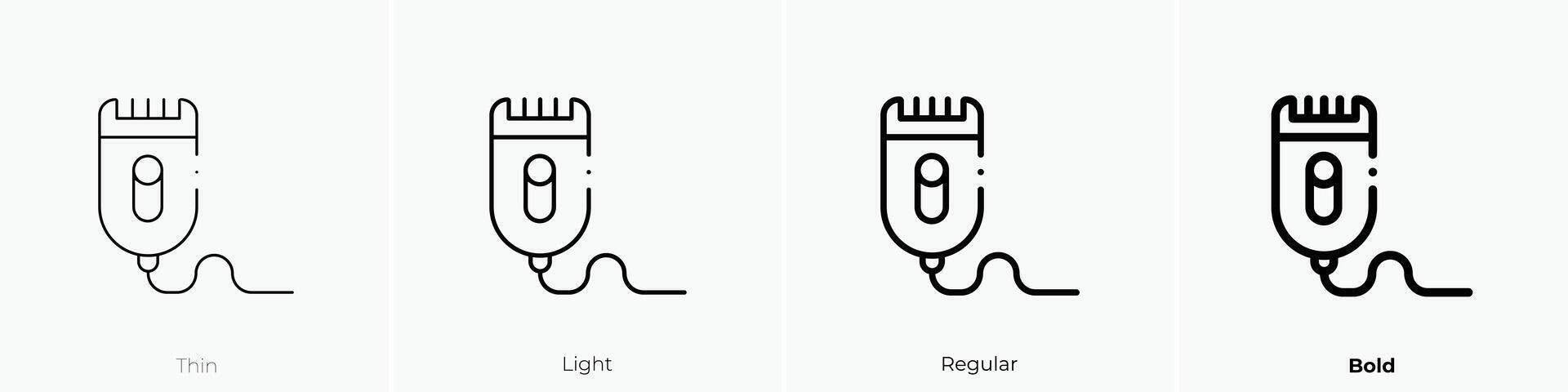 epilator icon. Thin, Light, Regular And Bold style design isolated on white background vector