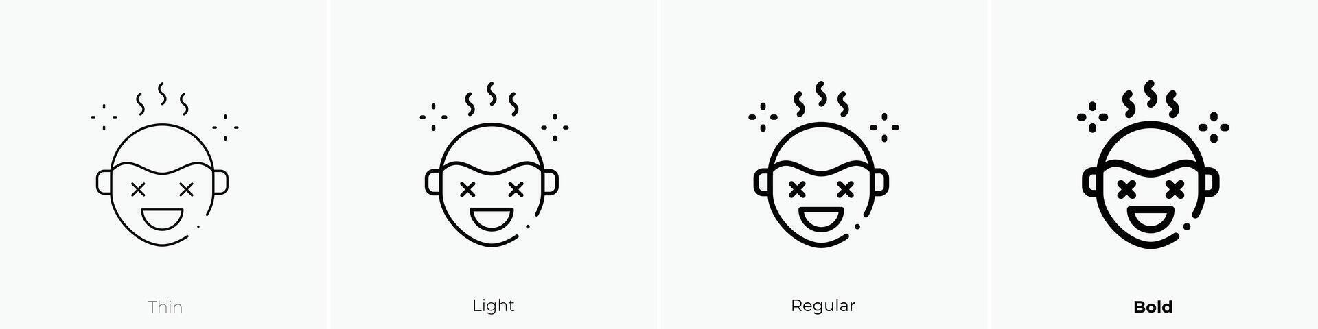 drunk icon. Thin, Light, Regular And Bold style design isolated on white background vector