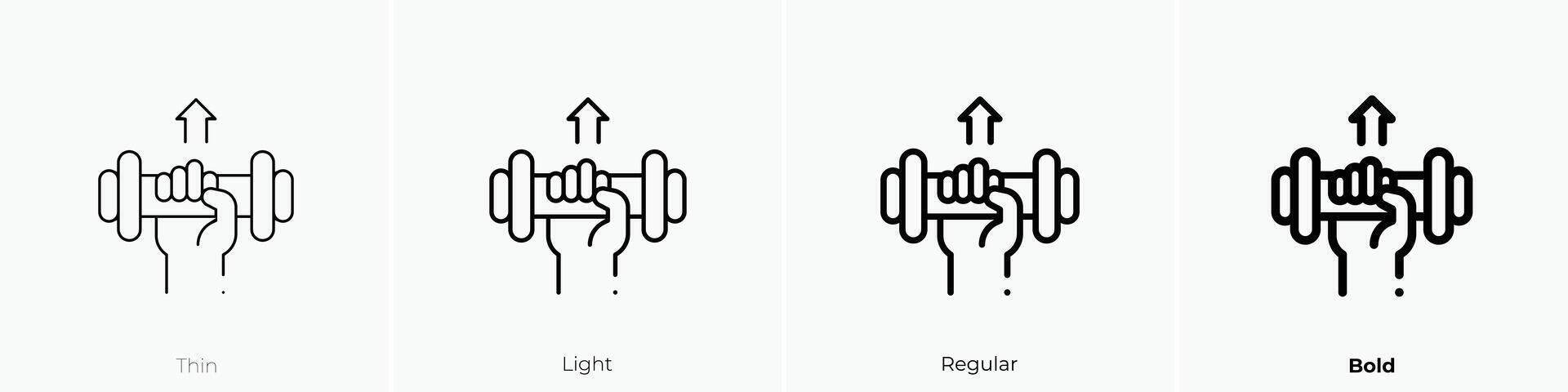 exercise icon. Thin, Light, Regular And Bold style design isolated on white background vector