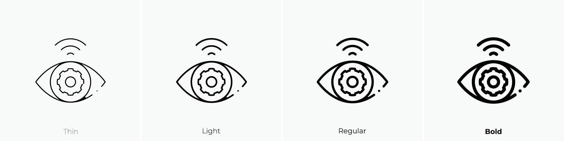 eye icon. Thin, Light, Regular And Bold style design isolated on white background vector
