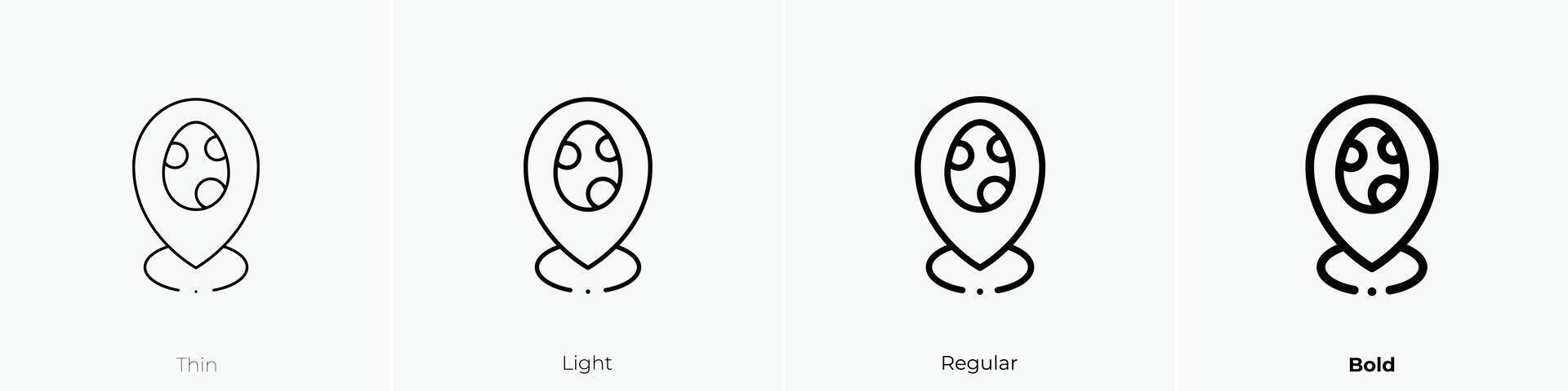 egg hunt icon. Thin, Light, Regular And Bold style design isolated on white background vector