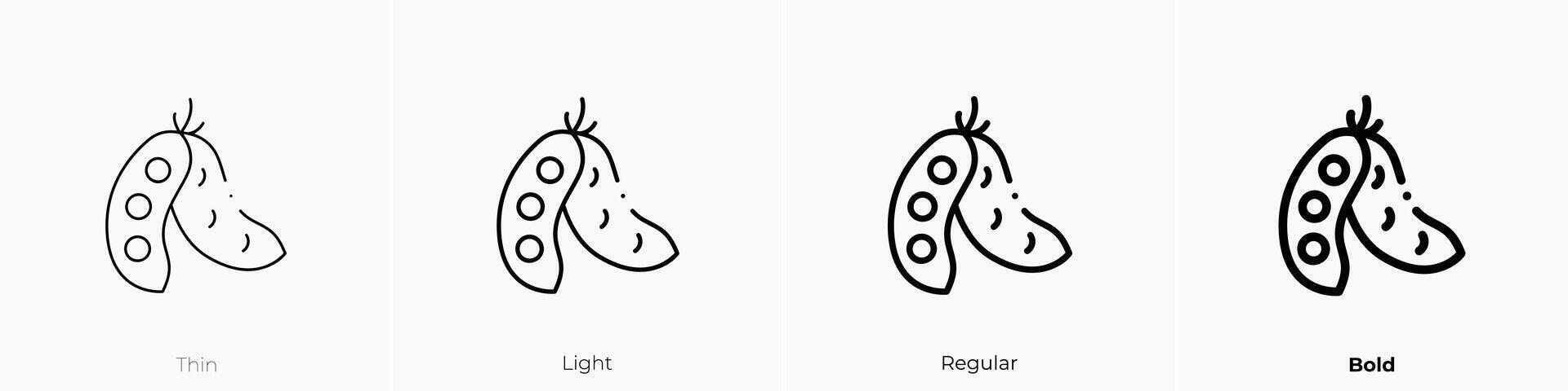 edamame icon. Thin, Light, Regular And Bold style design isolated on white background vector