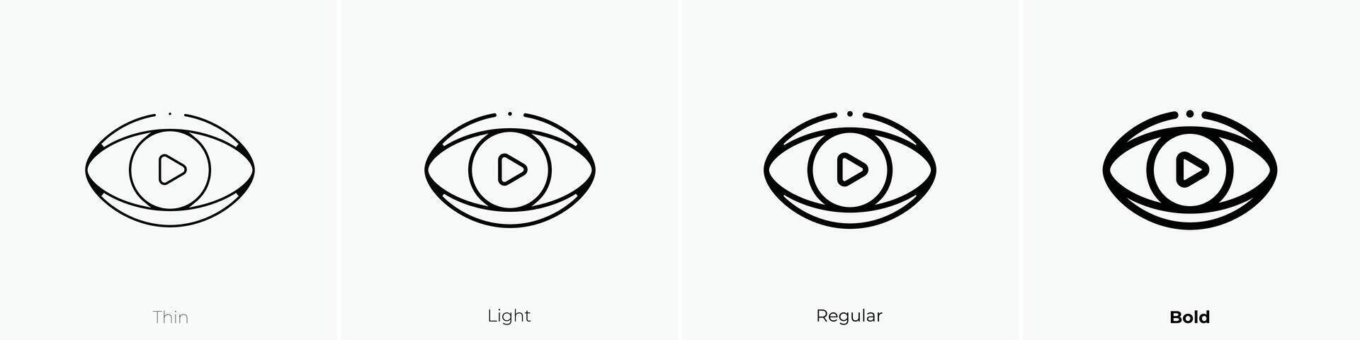 eye icon. Thin, Light, Regular And Bold style design isolated on white background vector