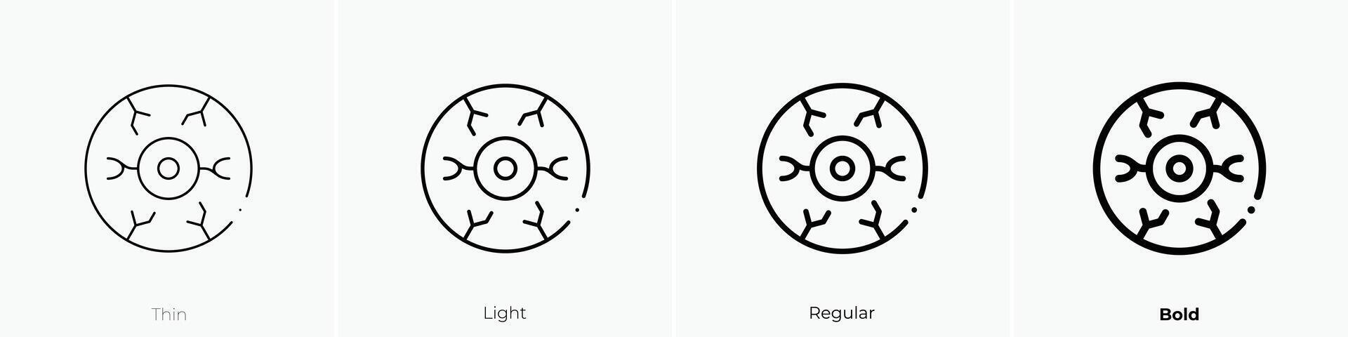 eyeball icon. Thin, Light, Regular And Bold style design isolated on white background vector