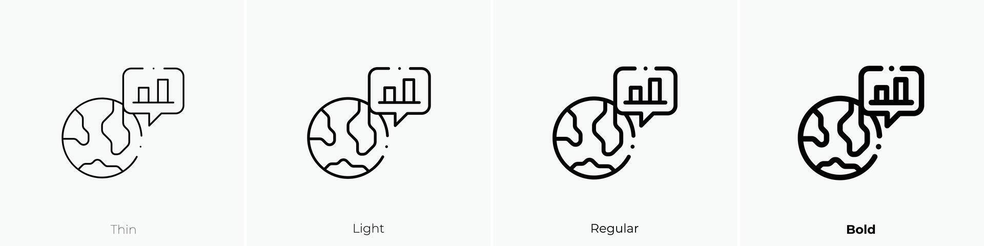 economy icon. Thin, Light, Regular And Bold style design isolated on white background vector