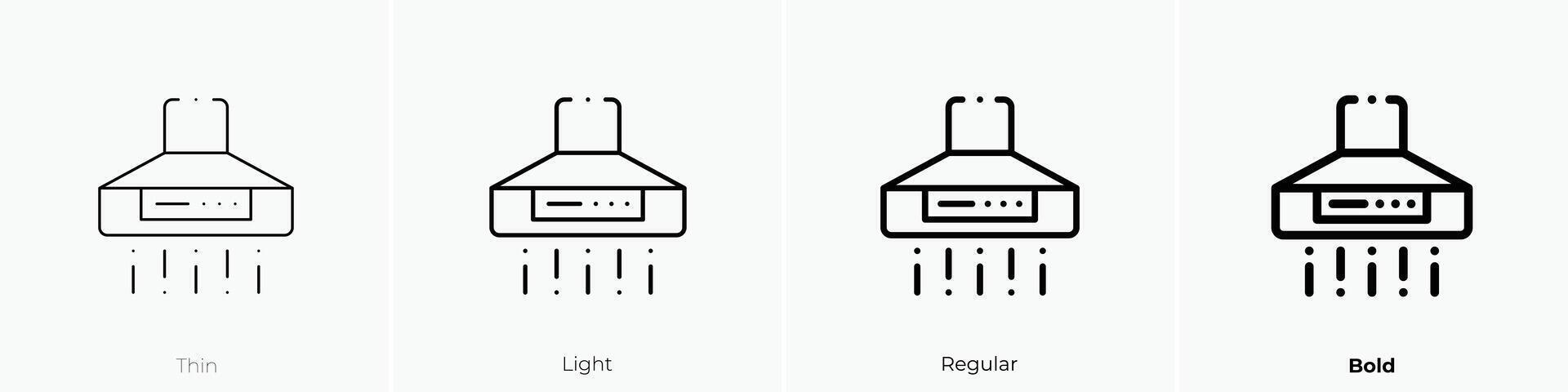 extractor hood icon. Thin, Light, Regular And Bold style design isolated on white background vector