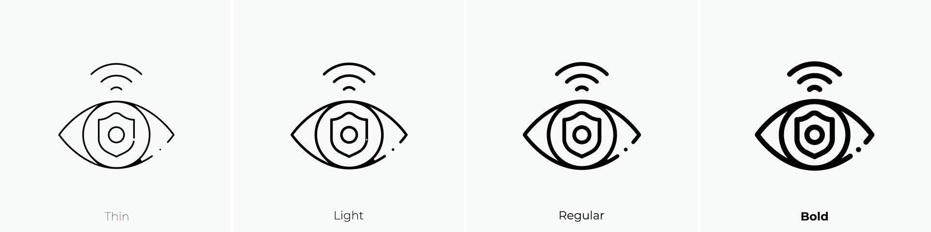 eye icon. Thin, Light, Regular And Bold style design isolated on white background vector