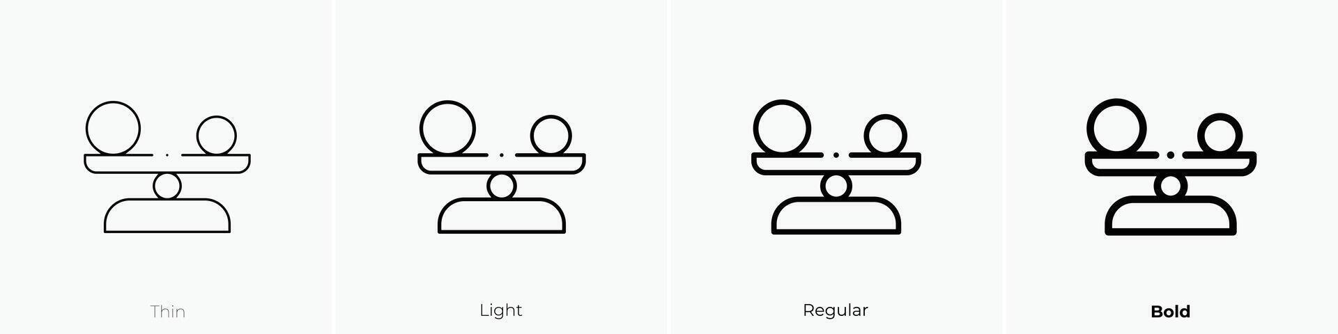 equilibrium icon. Thin, Light, Regular And Bold style design isolated on white background vector