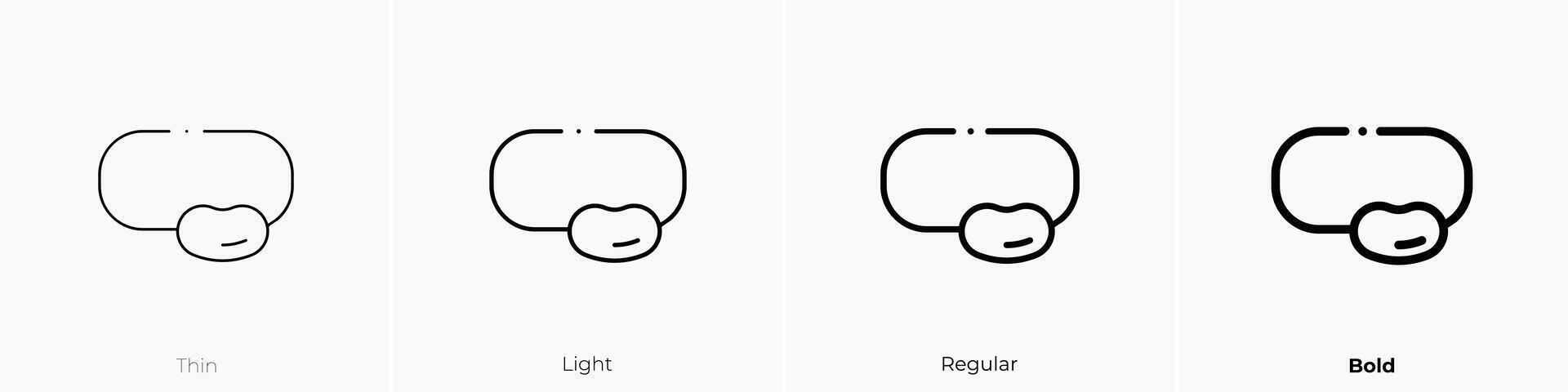 eye patch icon. Thin, Light, Regular And Bold style design isolated on white background vector