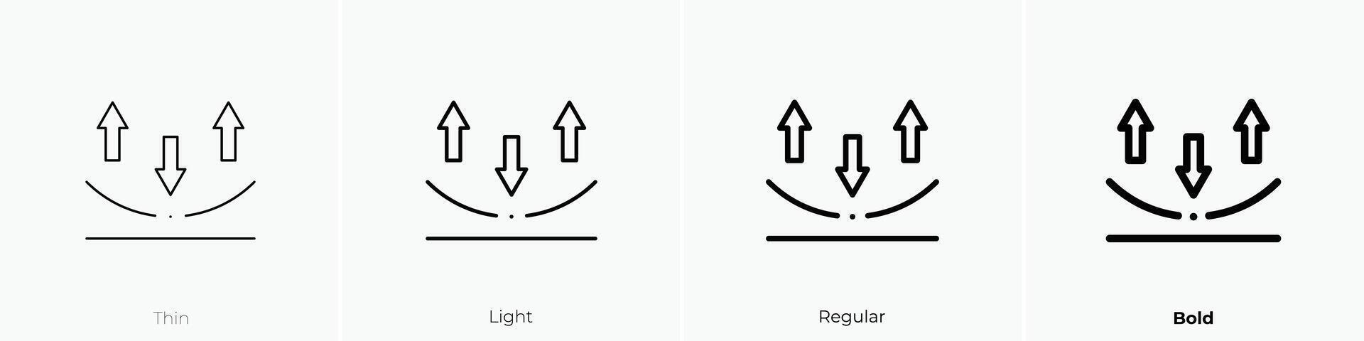 elastic icon. Thin, Light, Regular And Bold style design isolated on white background vector