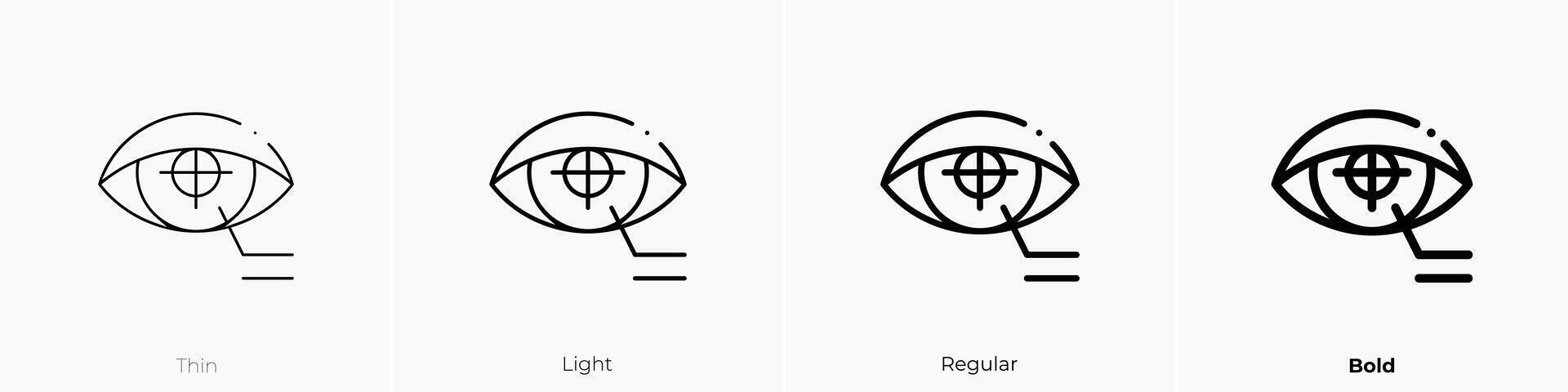 eye tap icon. Thin, Light, Regular And Bold style design isolated on white background vector