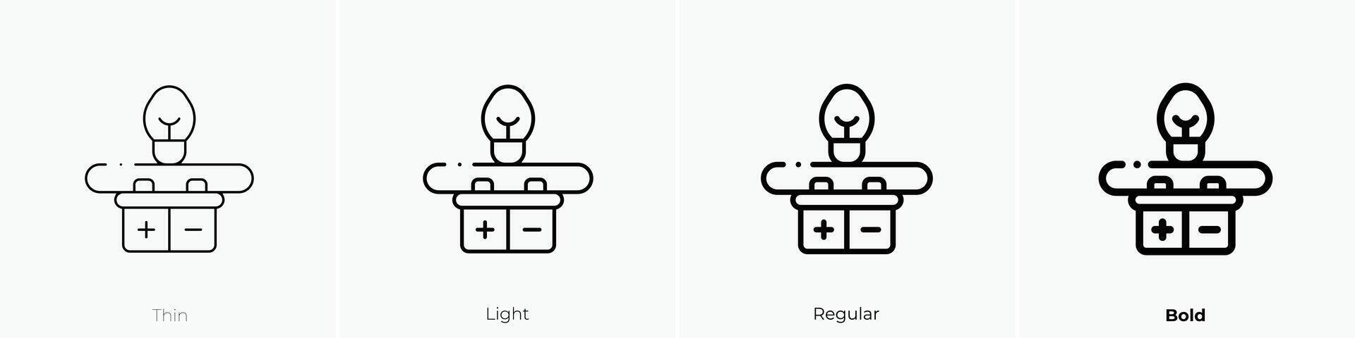 electrical circuit icon. Thin, Light, Regular And Bold style design isolated on white background vector