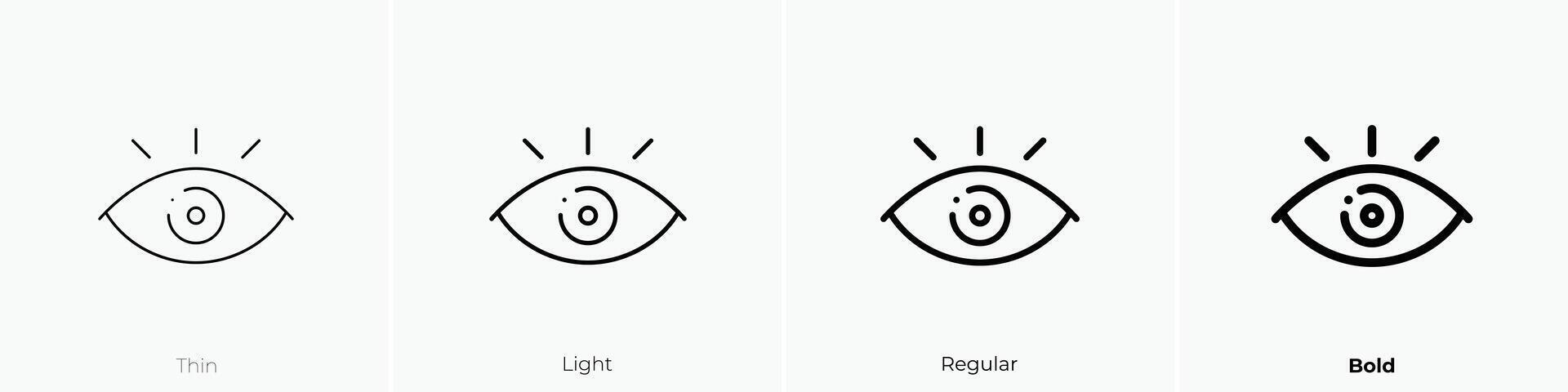 eye icon. Thin, Light, Regular And Bold style design isolated on white background vector