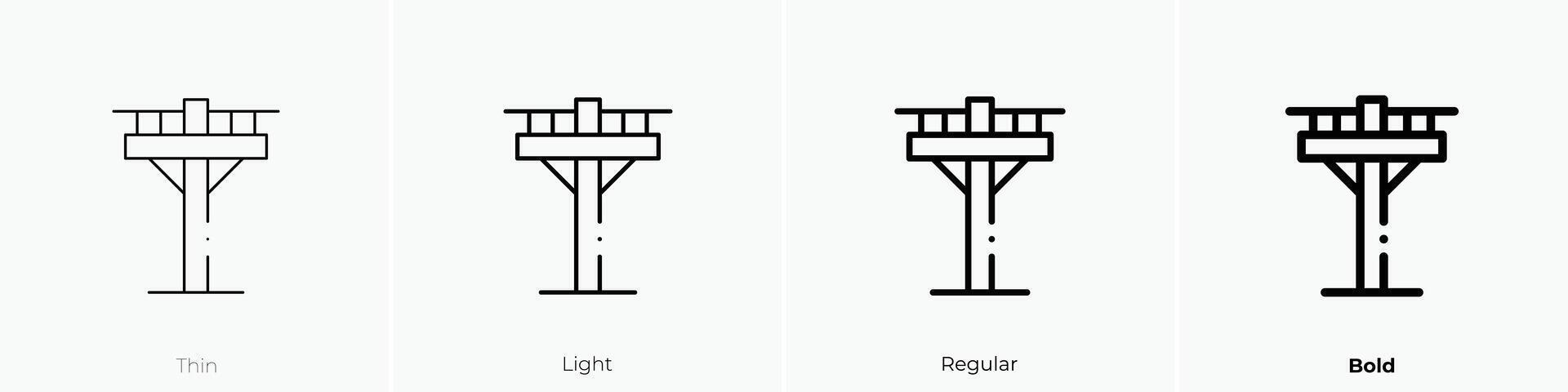 electric pole icon. Thin, Light, Regular And Bold style design isolated on white background vector