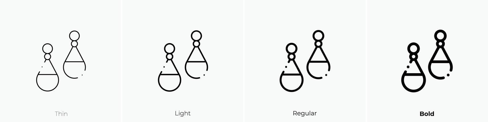 earrings icon. Thin, Light, Regular And Bold style design isolated on white background vector