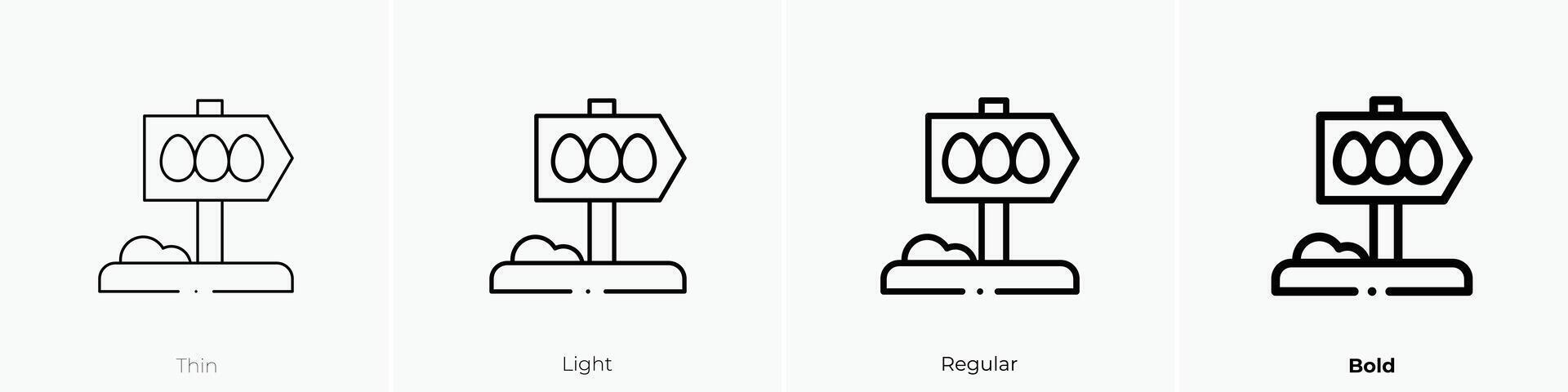 egg hunt icon. Thin, Light, Regular And Bold style design isolated on white background vector