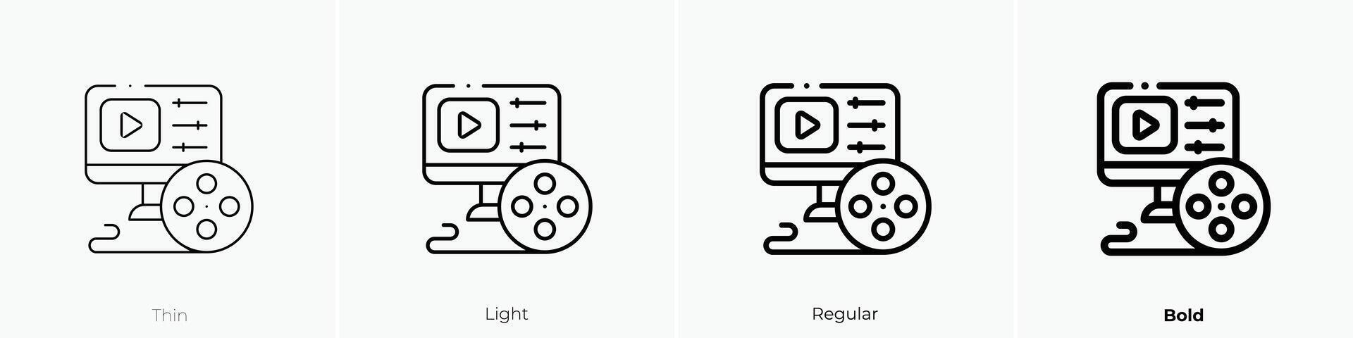 edit icon. Thin, Light, Regular And Bold style design isolated on white background vector